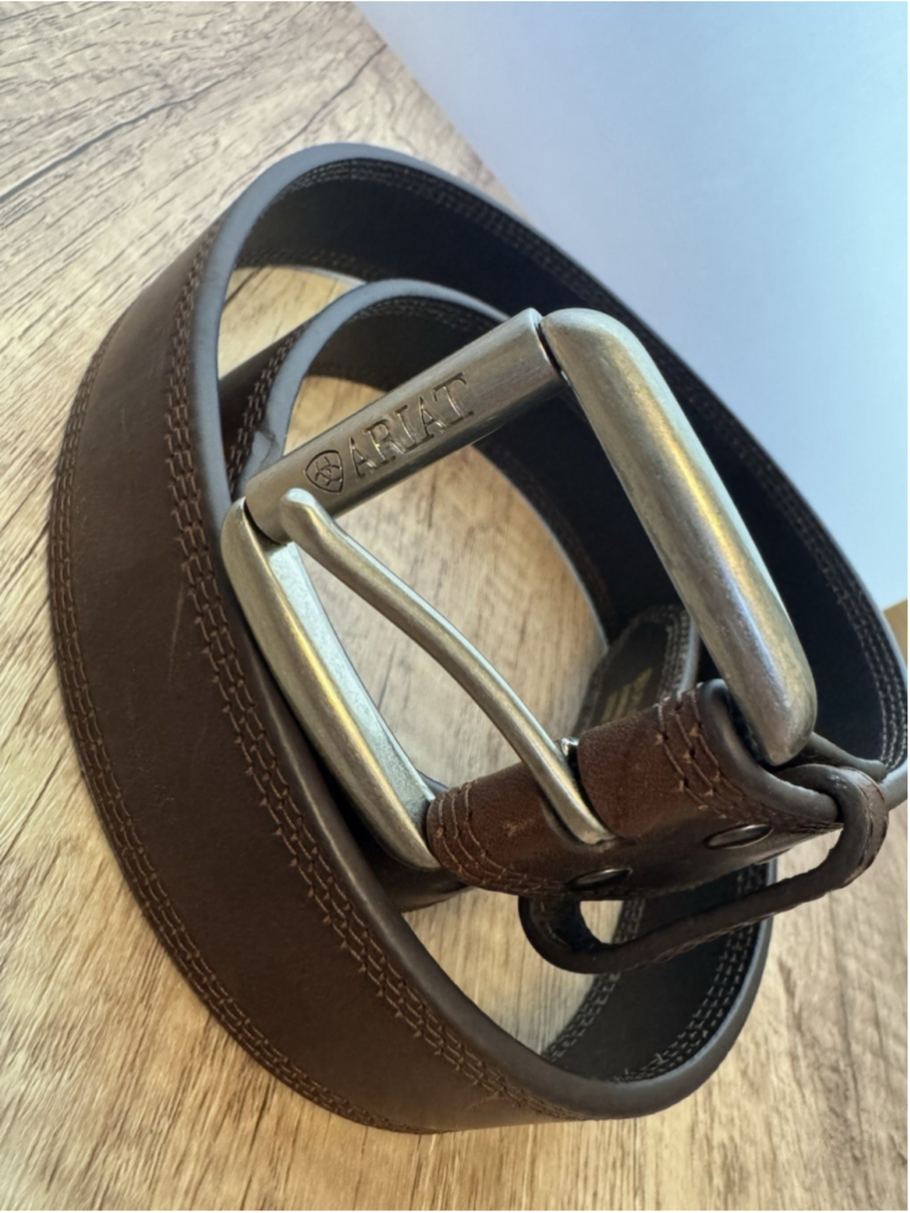 Ariat Brown Leather Belt Size 40 Western Ranch Cowboy Workwear Genuine Leather - Picture 2 of 14